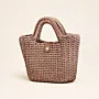 Beige Crochet Everyday Bag - Medium Handmade Daily Use - 30x25x10 cm thumbnail