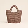 Beige Crochet Everyday Bag - Medium Handmade Daily Use - 30x25x10 cm thumbnail