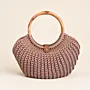 Beige Turkish Crochet Basket Bag Handmade Daily Style - 30x25x15 cm thumbnail