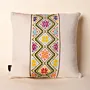 Handmade Green Chevron Zigzag Embroidered Cushion Cover 43x43 cm