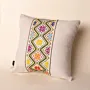 Handmade Green Chevron Zigzag Embroidered Cushion Cover - 43x43 cm thumbnail
