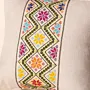 Handmade Green Chevron Zigzag Embroidered Cushion Cover - 43x43 cm thumbnail