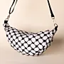 Handmade Black and White Keffiyeh Cross Bag Convertible - 25x18x6 cm thumbnail
