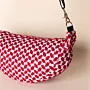 Vibrant Red Keffiyeh Crossbody Bag with Secure Zip Pocket - 25x20x7 cm thumbnail