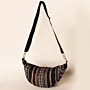 Handmade Midnight Sadu Heritage Crossbody Bag with Zip Pocket