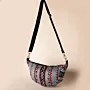 Handmade Sky Coral Heritage Crossbody Bag with Secure Zip Pocket