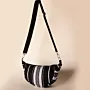 Handmade Obsidian Black Heritage Crossbody Bag with Zip Pocket