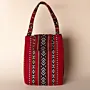 Handmade Crimson Festive Heritage Lunch Box Bag Thermal Felt