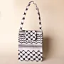 Handmade Black White Keffiyeh Lunch Box Bag Thermal Insulated