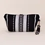 Handmade Black White Sadu Makeup Bag Water Resistant Lining
