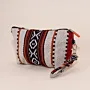 Handmade Cream Sadu Weave Makeup Bag Polyester Medium - 25x15x8 cm thumbnail