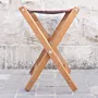 Cherry Wood Bedouin Foldable Carry On Stool Sadu Print Lightweight
