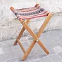 Cherry Wood Bedouin Foldable Carry On Stool Sadu Print - 35x45x8 cm thumbnail