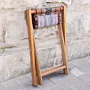 Cherry Wood Bedouin Foldable Carry On Stool Sadu Print - 35x45x8 cm thumbnail