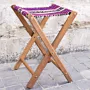 Portable Foldable Bedouin Stool Midnight Plum Wood Fabric - 35x45x8 cm thumbnail