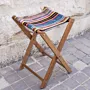 Portable Foldable Bedouin Stool Earth Vine Wood Fabric Lightweight