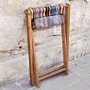 Portable Foldable Bedouin Stool Earth Vine Wood Fabric - 35x45x8 cm thumbnail