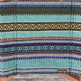 Portable Foldable Bedouin Stool Teal Oasis Wood Fabric - 35x45x8 cm thumbnail