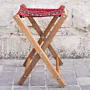 Portable Foldable Bedouin Stool Scarlet Heritage Wood - 35x45x8 cm thumbnail