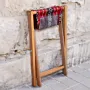 Portable Foldable Bedouin Stool Scarlet Heritage Wood - 35x45x8 cm thumbnail