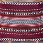 Portable Foldable Bedouin Stool Maroon Boho Wood Fabric - 35x45x8 cm thumbnail