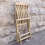 Foldable Classic Teak Slatted Wooden Garden Indoor Chair