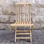 Foldable Classic Teak Slatted Wooden Garden Indoor Chair - 55x85x12 cm thumbnail