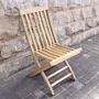 Foldable Classic Teak Slatted Wooden Garden Indoor Chair - 55x85x12 cm thumbnail