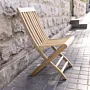 Foldable Classic Teak Slatted Wooden Garden Indoor Chair - 55x85x12 cm thumbnail