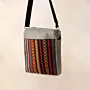 Sunset Magenta Square Cross Bag 25x25 Handmade Canvas Boho - 25x25 cm thumbnail