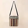 Ivory Dunes Square Cross Bag 25x25 Canvas Handmade Neutral