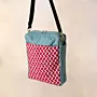 Vibrant Red Keffiyeh Square Cross Bag 25x25 Canvas Handmade - 25x25 cm thumbnail