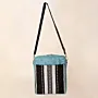 Midnight Oasis Square Cross Bag 25x25 Canvas Handmade Urban