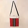 Crimson Festive Square Cross Bag 25x25 Canvas Handmade