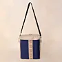 Indigo Heritage Embroidered Square Cross Bag 25x25 Handmade