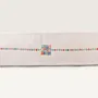Pastel Mosaic Linen Embroidered Table Runner 35x150 cm Handmade