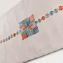 Pastel Mosaic Linen Embroidered Table Runner 35x150 cm Handmade thumbnail