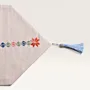 Pastel Mosaic Linen Embroidered Table Runner 35x150 cm Handmade thumbnail
