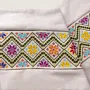 Golden Lattice Heavy Embroidered Linen Table Runner 35x150 thumbnail