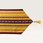 Saffron Fire Geometric Bedouin Table Runner 35x200 Handmade thumbnail