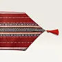 مفرش طاولة بدوي بطابع الترحال القرمزي التراثي يدوي الصنع - 35×200 سم thumbnail