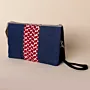 Indigo Crimson Keffiyeh Denim Petra Cross Bag Handmade Multi