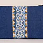 Royal Indigo Mosaic Embroidered Petra Cross Bag Denim - 30x25x8 cm thumbnail