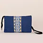 Royal Indigo Mosaic Embroidered Petra Cross Bag Denim - 30x25x8 cm thumbnail