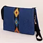 Denim Dusk Geometric Embroidered Petra Cross Bag Handmade