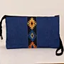 Denim Dusk Geometric Embroidered Petra Cross Bag Handmade - 30x25x8 cm thumbnail