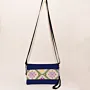 Royal Indigo Geometric Mosaic Embroidered Petra Cross Bag - 30x25x8 cm thumbnail