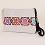 Blossom Linen Embroidered Petra Cross Bag Denim Handmade