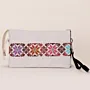 Blossom Linen Embroidered Petra Cross Bag Denim Handmade - 30x25x8 cm thumbnail
