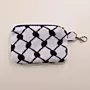 Black White Keffiyeh Small Wallet Keychain 13x9 Handmade